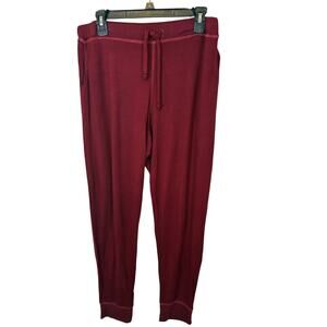 Good hYOUman x FabFitFun MiMi Sweatpants Burgundy L Everyday Basic Lounge Jogger